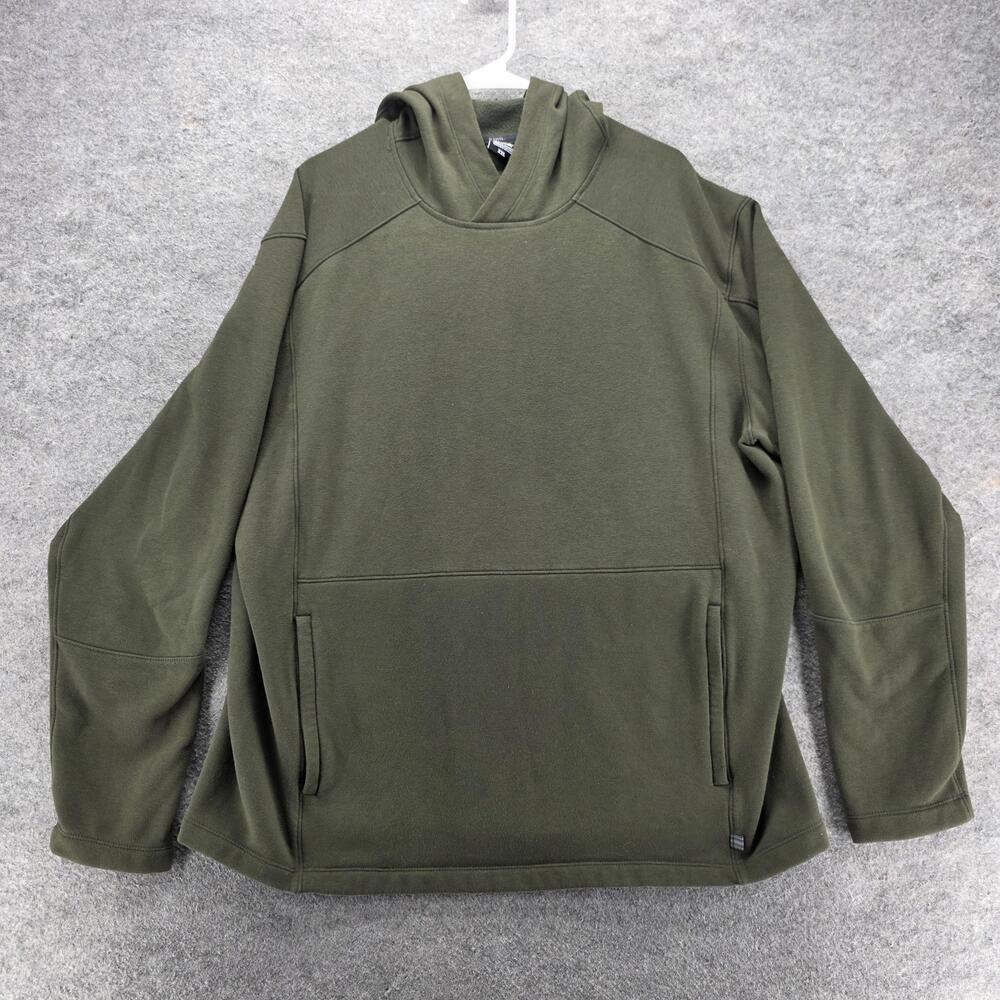 Kuhl Hoodie Mens 2XL Green Pullover Fleece Sweatshirt Kangaroo Pocket Logo